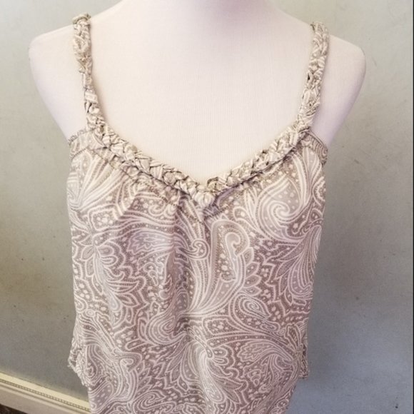 Banana Republic SILK patterned top women's size XS (E6) - Picture 5 of 6